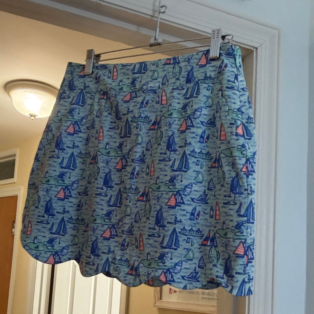 Vineyard Vines Nautical Blue and Pink Skater Skirt